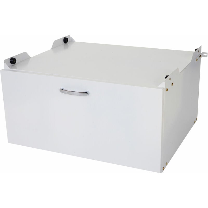 HHG - jamais utilisé] Meuble sous machine à laver 881, estrade, piédestal, châssis, tiroir 33x61x62cm blanc