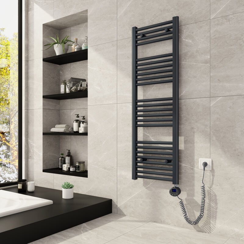[JAMAIS UTILISÉ] Meykoers Sèche-serviette électrique Anthracite 120x40cm radiateur électrique Sèche-serviette 500W
