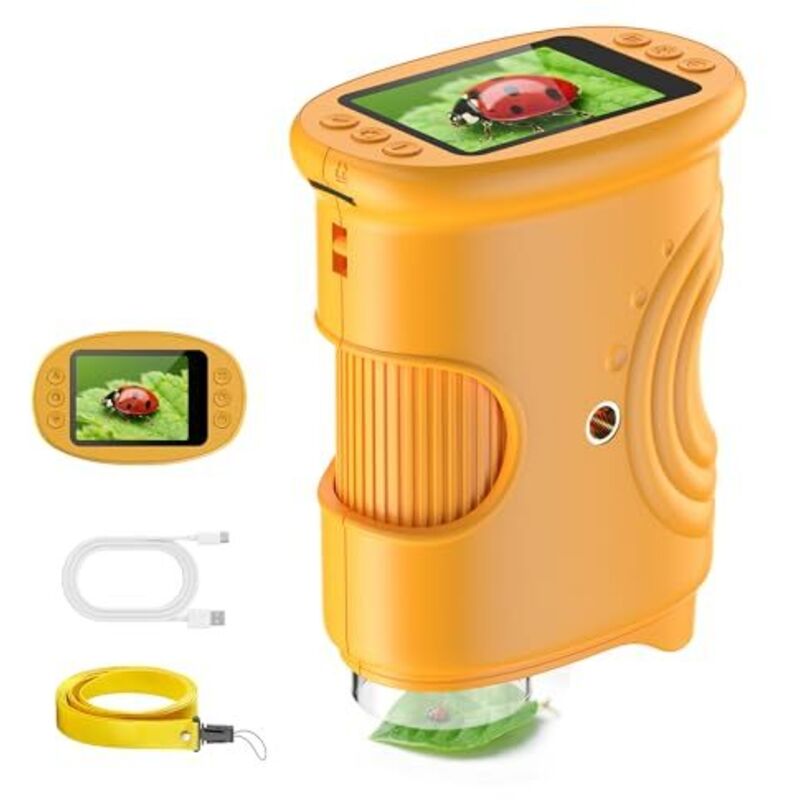 [JAMAIS UTILISÉ] Microscope numérique de poche avec loupe 1000X pour téléphone portable pour enfants : écran IPS 2,0" et 8 LED – Cadeau pour les 4-12