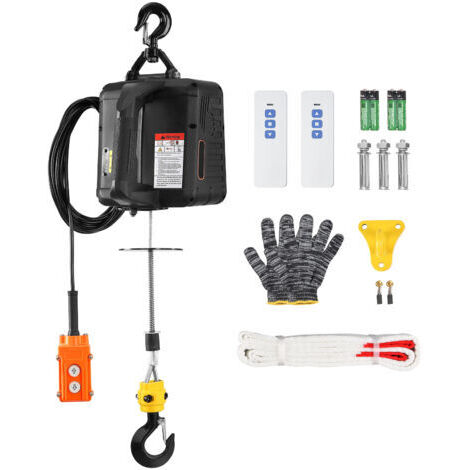 [JAMAIS UTILISÉ] Mophorn Argano elettrico 3 in 1,1100 libbre, argano gru da 1500W con telecomando cablato e wireless, altezza di sollevamento 22,9 piedi, 13 piedi/min, per garage, magazzino, sollevame