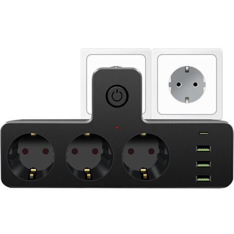 [JAMAIS UTILISÉ] Multiprise, Multiprise USB, Multiprise avec Interrupteur, Multiprise Française 7 en 1 avec 3 USB et 1 Type C, Prise avec Interrupteur, Prise Multiple pour la Maison, Le Voyage et Le B