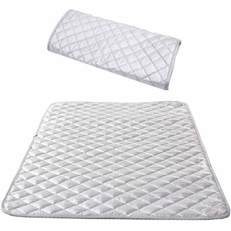 [JAMAIS UTILISÉ] Nappe de Repassage Isolante Couverture de Repassage à la Vapeur Coton Tapis De Repassage sur Table Portable pour Lave-Linge Sèche-Linge Voyager la Maison Argent 48 85 cm（1 pcs）