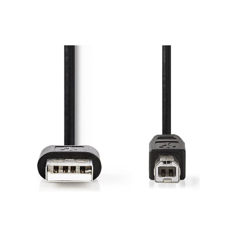 Nedis - jamais utilise] Câble usb - usb 2.0 - usb-a Mâle - usb-b Mâle - 7,5 w - 480 Mbps - Nickelé - 1,00 m - Rond - pvc - Noir - Étiquette