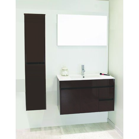 [JAMAIS UTILISE] ONDEE ZEN - Colonne de Salle de Bain NINA - Colonne 30cm  - Laqué Marron