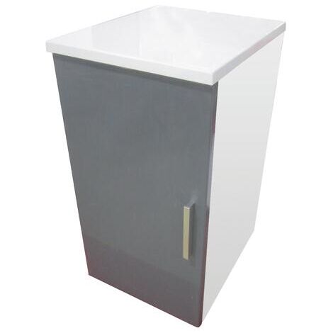 Ondee – Meuble bas Gluscutt gris 57cm – Panneau de particules mélaminé 15mm – Largeur 30,5cm – Profondeur 36cm – Jambe en MDF PVC