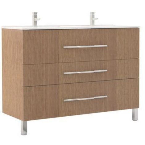 [JAMAIS UTILISE] ONDEE ZEN - Meuble de salle de bain à poser ALAN - L120cm - Chêne bio - Plaqué bois