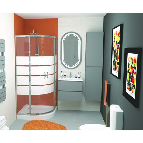 [JAMAIS UTILISE] ONDEE ZEN - Meuble de salle de bain à suspendre MAX - L60cm - Anthracite - Mat - Livré monté