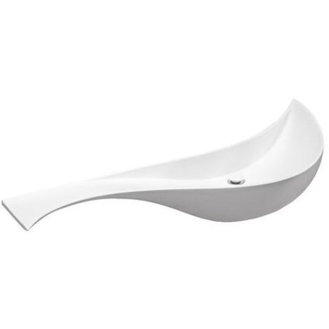 [JAMAIS UTILISE] ONDEE ZEN - Plan vasque de salle de bain à suspendre IVORY - 120cm - Blanc - Solid Surface - Sans trop plein