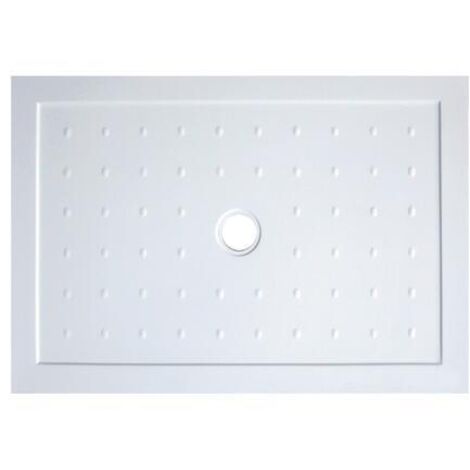 Ondee – Receveur de douche en béton de synthèse 160x80cm – Épaisseur 40mm – Couleur blanche texturée anti-dérapant – Installation facile