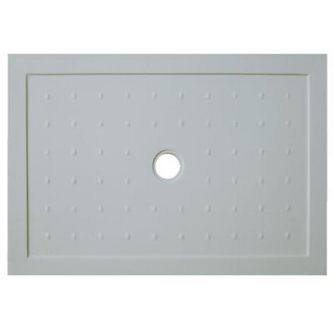 Ondee – Receveur de douche à poser antidérapant 80x160cm – Béton gris extra-plat – Évacuation Ø90mm – Résistant et facile à nettoyer