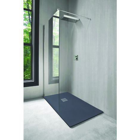 [JAMAIS UTILISE] ONDEE ZEN - Receveur NOLA - Découpable - 80x120cm - Résine - Gris anthracite - Extra-plat