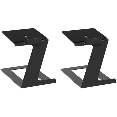 [JAMAIS UTILISÉ] Paire de supports d'enceintes de table, pour la plupart des enceintes de petite taille avec coussinet absorbant les vibrations, noir