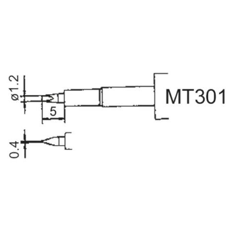 [JAMAIS UTILISÉ] Panne de fer à souder MT301 Weller, Ciseau droit, série MT, 1.19 mm, pour MT1501 ( 1 )