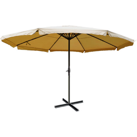[JAMAIS UTILISÉ] Parasol aluminium Meran Pro ø 5m avec volant, crème