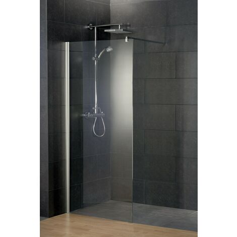 [JAMAIS UTILISÉ] Paroi de douche à l'italienne, paroi fixe Walk In, profilé aspect chromé, Style, Schulte, 120 x 190 cm, verre 6 mm