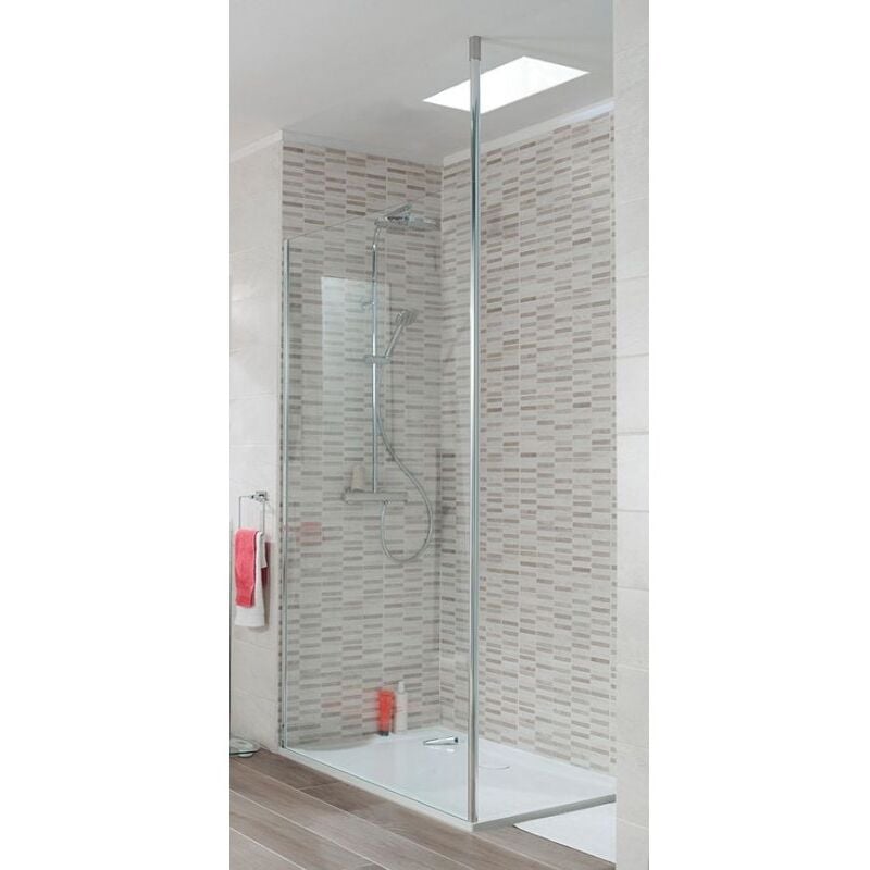 [JAMAIS UTILISE] Paroi de Douche Droite ALTERNA Concerto Walk Largeur 100cm Verre Transparent Profilé Argent - 3495143
