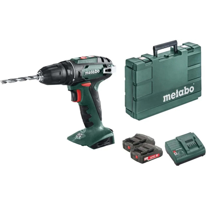 [Jamais Utilise] Perceuse Visseuse Metabo 18V Li-Ion (2X 1.5Ah) + Mallette Bs 18