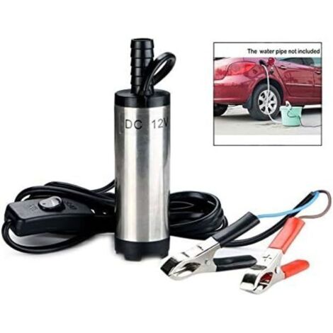 [JAMAIS UTILISÉ] Pompe de transfert, Mini pompe 12v débit max 30 L/min carburant en acier inoxydable, pompe gasoil à eau de pompe diesel avec un tamis sans rouille sur le fond pour voiture, pompe subm