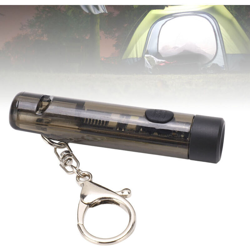 [JAMAIS UTILISÉ] Porte-clés USB C Lampe de poche rechargeable Mini lampe portable Lampe torche d'urgence extérieure avec sifflet,