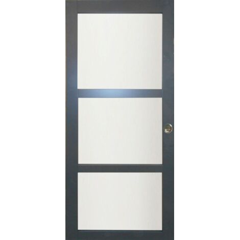 [jamais Utilise] Porte Coulissante Blakeria Ral7016 Vitrée H204 X L73 + 2 Coquilles Gd Menuiseries Gd Menuiseries