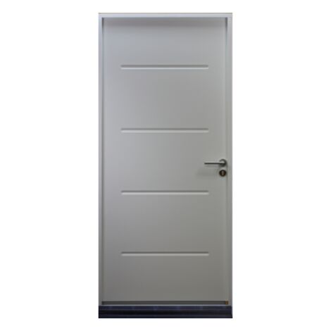 [jamais Utilisé]porte D Entree En Acier Vitrée Iza Bordeaux 215x90 Poussant Gauche Gd Menuiseries Gd Menuiseries