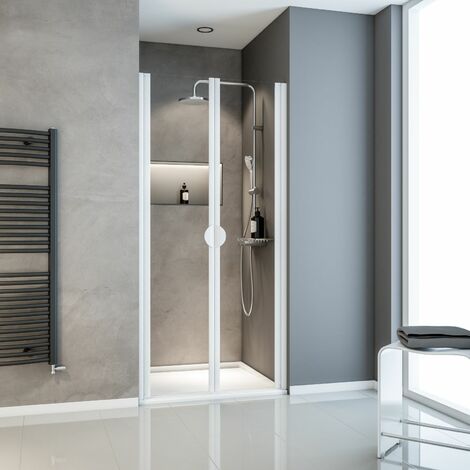 [ JAMAIS UTILISÉ ] - Porte de douche battante , verre 5 mm transparent, Sunny II Schulte, profilé blanc, 80 x 180 cm