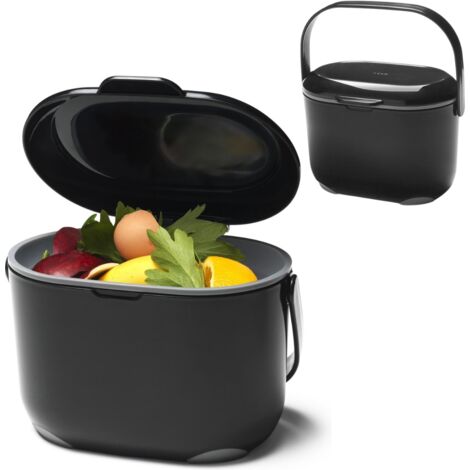 [JAMAIS UTILISE] Poubelle à composter - Brender - noir/gris - INCLUS 1 sac biodégradable
