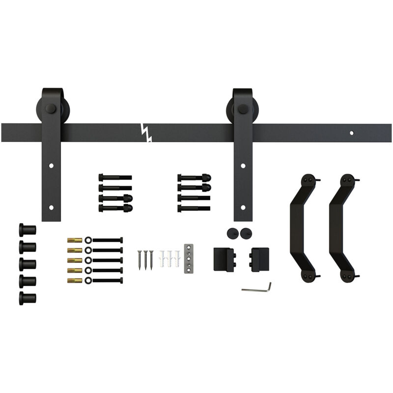 Jamais utilisé ] - Rail et poignées pour porte coulissante intérieure en bois, pvc ou métal