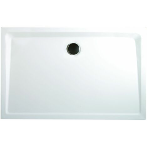 [JAMAIS UTILISÉ] Receveur de douche acrylique, rectangulaire, extra plat à poser ou à encastrer, avec pieds, Schulte, 120 x 80 x 3,5 cm