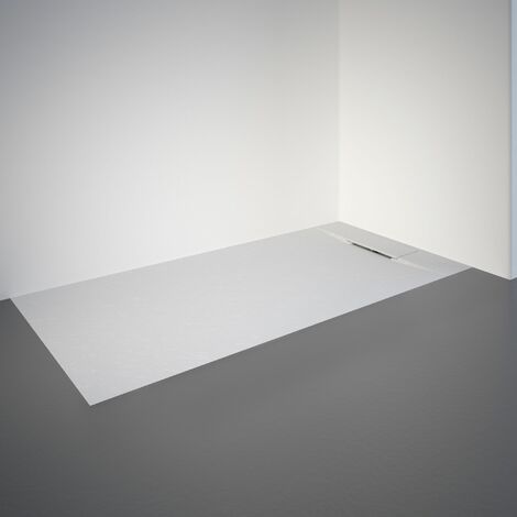 [JAMAIS UTILISÉ] Receveur de douche de plain-pied, décor effet Pierre blanche, ultra léger, recoupable, Schulte, 70 x 160 cm