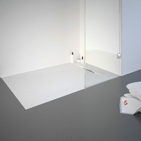 [JAMAIS UTILISÉ] Receveur de douche de plain-pied, décor effet Pierre blanche, ultra léger, recoupable, Schulte, 80 x 120 cm