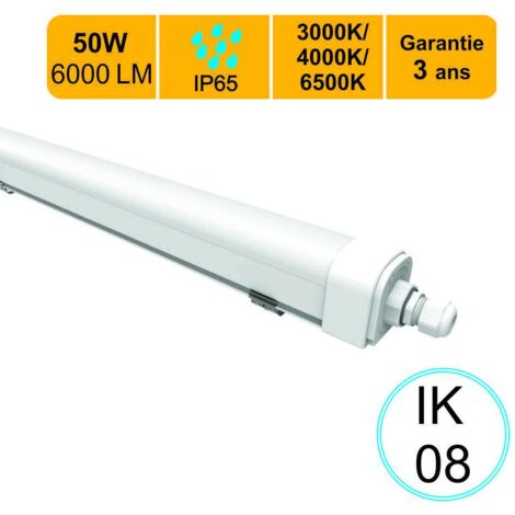 [JAMAIS UTILISÉ] Réglette LED étanche IP65 50W 6000lm - 3CCT - traversant - garantie 3 ans