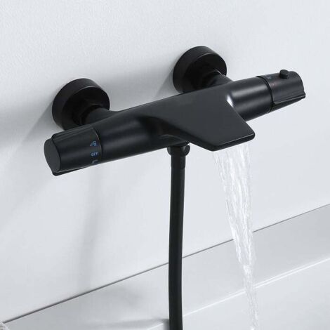[JAMAIS UTILISÉ] Robinet de Baignoire Cascade Mitigeur Thermostatique de Douche pour Baignoire Robinet de Douche Laiton Design Modern Noir