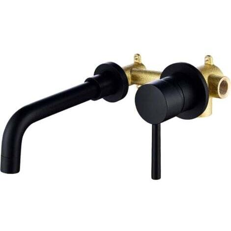 [JAMAIS UTILISÉ]  robinet de peinture en laiton noir, mélangeur de salle de bain mural, robinets de lavabo muraux, robinet de lavabo mural pour salle de bain ou lavabo, AIPERQ
