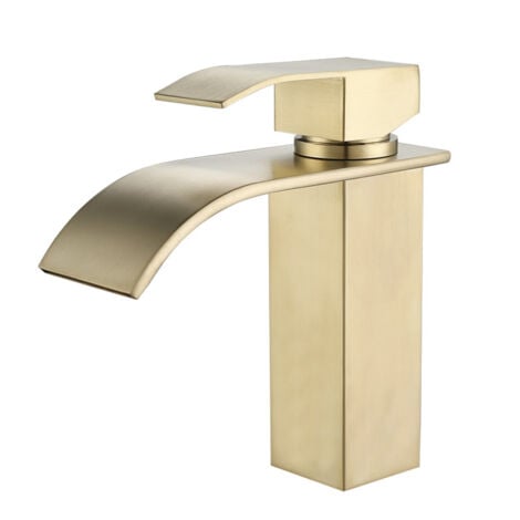 PETITES ECREVISSES [JAMAIS UTILISÉ] Robinet Lavabo Cascade Moderne Robinet Mitigeur pour Salle de Bain Cuisine Eau Chaude et Froide Réglable Or