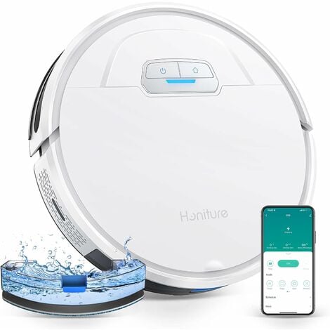 [JAMAIS UTILISÉ] Robot Aspirateur Laveur Poils Animaux, HONITURE Aspirateur Robot 3 en 1, 3000PA, Alexa/WiFi/APP, Idéal pour Tapis Sols Durs, Ultra-Mince Silencieux