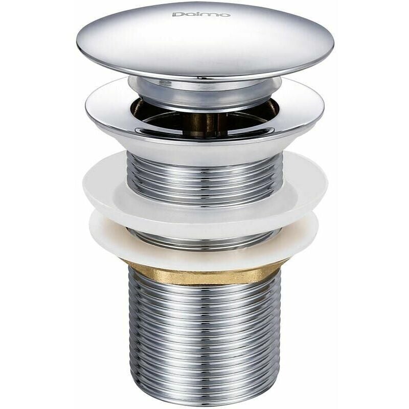 Jamais utilisé] Bonde de Lavabo Pop-up sans Trop-Plein en Laiton Chromé g 1-1/4, Équipée d'un Système d'Ouverture et de Fermeture Facile à