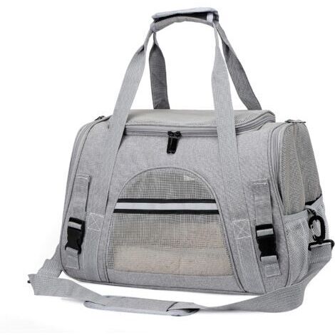 [JAMAIS UTILISÉ] Sac Transport Chat, Sac Transport Chien Respirant et Pliable, Caisse de Transport Chat avec Bandoulière Réglable, Cage Transport Chat avec Matelas en Peluche Amovible