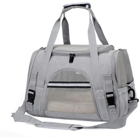 [JAMAIS UTILISÉ] Sac Transport Chat, Sac Transport Chien Respirant et Pliable, Caisse de Transport Chat avec Bandoulière Réglable, Cage Transport Chat avec Matelas en Peluche Amovible