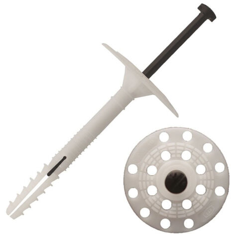 [JAMAIS UTILISÉ] Scell-It - 200 Fixations d'isolant rigide à frapper 110 mm avec clou polyamide - FI10110