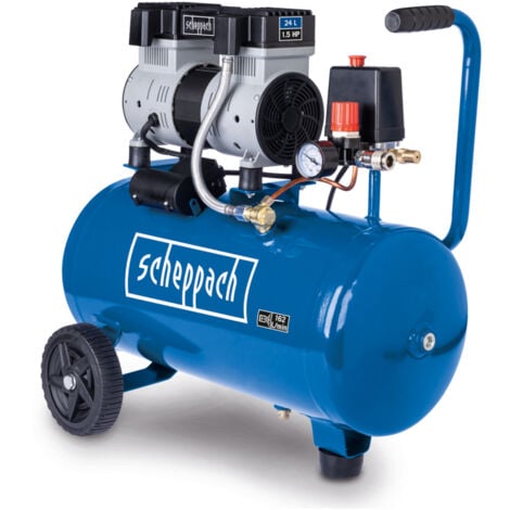 [JAMAIS UTILISÉ] Scheppach Compresseur d’air HC26Si – Compresseur à air ultra silencieux - Cuve 24 L – Pression de travail 8 bars - 1100 W - 230 V - Capacité d’aspiration 162 L/min - sans huile