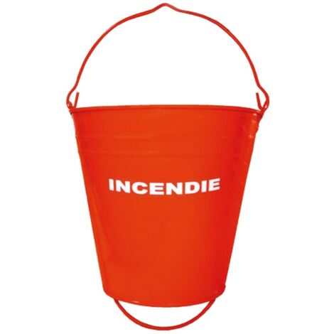 [JAMAIS UTILISE] Seau Métal "Incendie" 10L FORGES DE MAGNE Avec Poignée Rouge - 383150