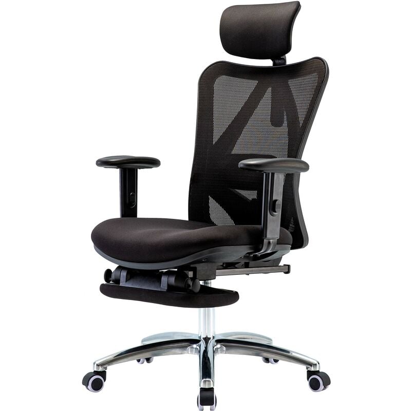 Jamais utilisé] Sihoo chaise de bureau chaise de bureau, ergonomique charge maximale 150kg, avec repose-pieds, noir