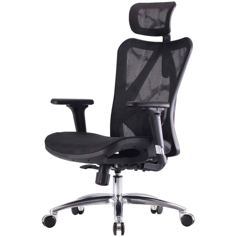 Jamais utilisé] Sihoo chaise de bureau ergonomique charge max. 150kg, housse noire, piétement noir