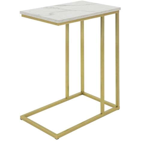 [JAMAIS UTILISE] SoBuy SoBuy FBT87-G Table d'appoint industrielle - Cadre doré - 48x61x30 cm