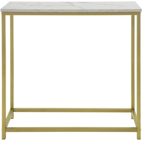 [JAMAIS UTILISE] SoBuy SoBuy FSB29-G Table console avec plateau blanc - cadre doré - 80x75x30 cm