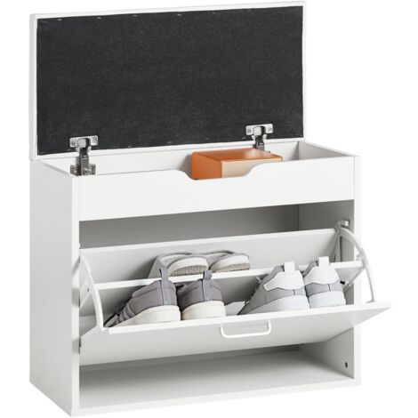 [JAMAIS UTILISE] SoBuy SoBuy FSR95-W Siège pour chaussures avec siège et tiroir de rangement - 60 x 30 50 cm - blanc