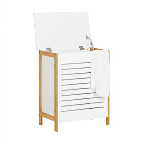 [JAMAIS UTILISE] SoBuy SoBuy FSS66-WN Panier à linge avec couvercle - 69 x 13 x 54 cm - Blanc
