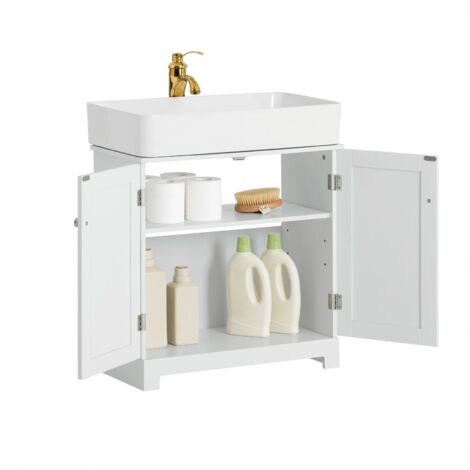 [JAMAIS UTILISE] SoBuy SoBuy Meuble bas pour évier - 2 portes - 60 x 60 x 29 cm - Blanc
