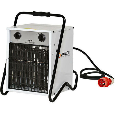 [JAMAIS UTILISÉ] Sovelor - Calentador eléctrico portátil de aire forzado con termostato de ambiente integrado 9 kW 800m3/H 380V Trifásico - B9C/S